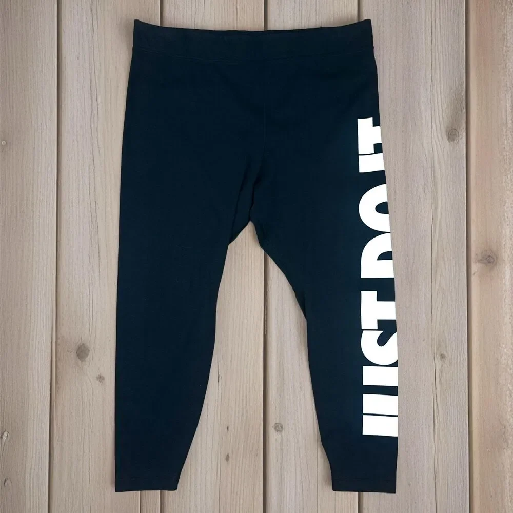 Nike Women's Black Plus Size High-Waisted 'JUST DO IT' Leggings 2XL DC6933-010
